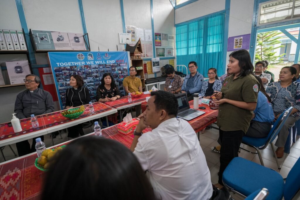 24 November 2023, Balige, Indonesia: Deaconess Berlina Sibagariang, executive secretary for the AIDS Ministry of the Protestant Christian Batak Church (HKBP), pictured at the HKBP Hospital in Balige.